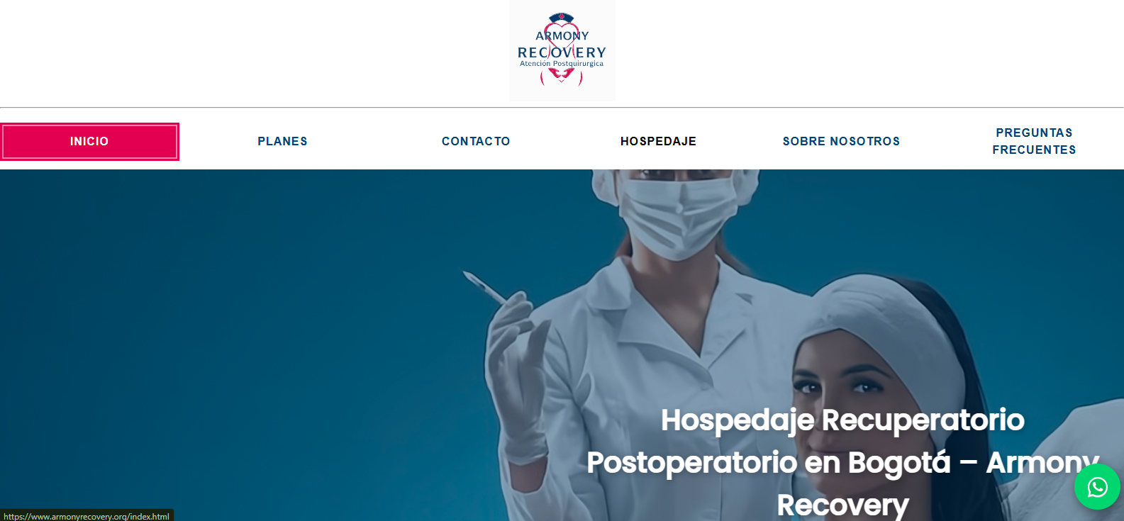 Imagen de vista previa de Armony Recovery web